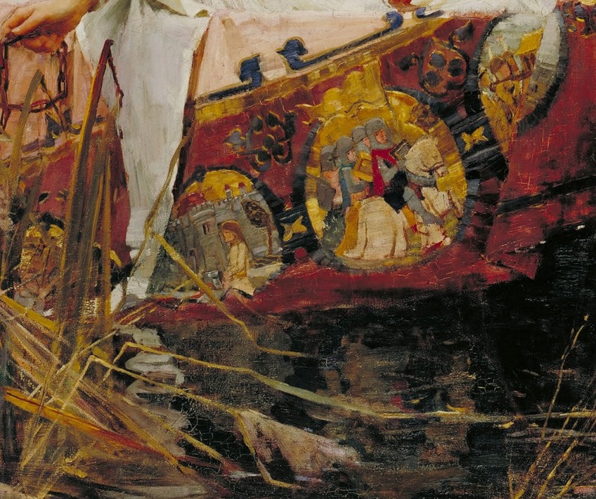Texture in the Lady of Shalott Painting