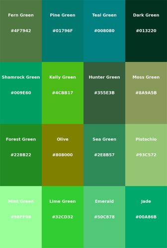 Shades of Green Color - The 100 Must-See Tones