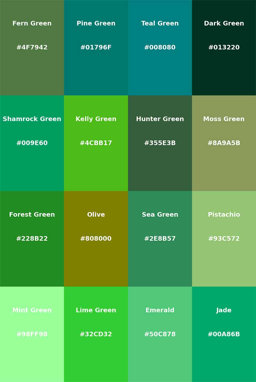Shades Of Green The Many Shades Of Green Providing Ideas To Help Shades Of Green The Many Shades Of Green Providing Ideas To Help