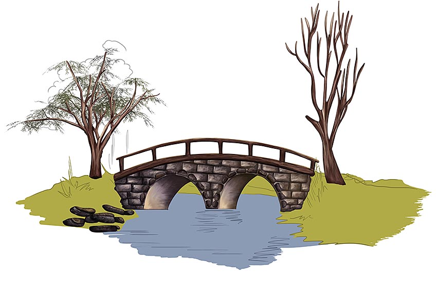 Bridge Drawing Step 13