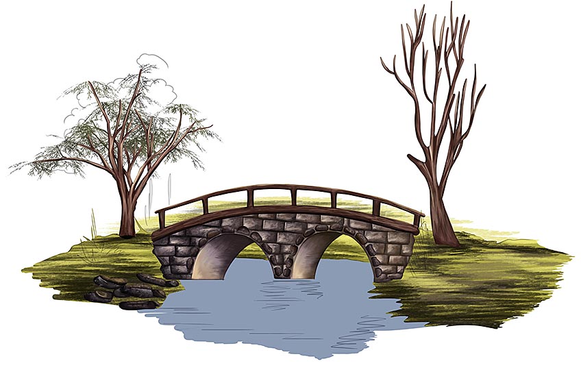 Bridge Drawing Step 14
