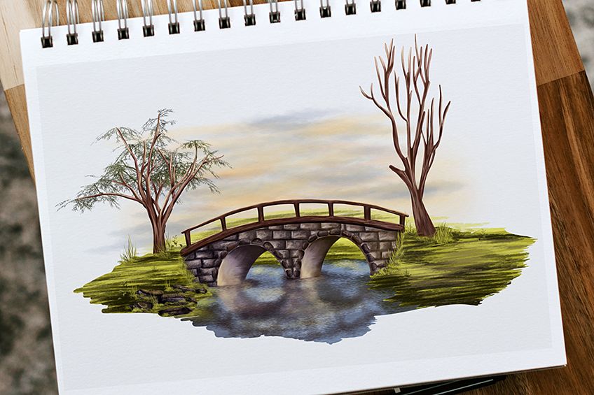 Easy Nature Scenery Drawing - YouTube