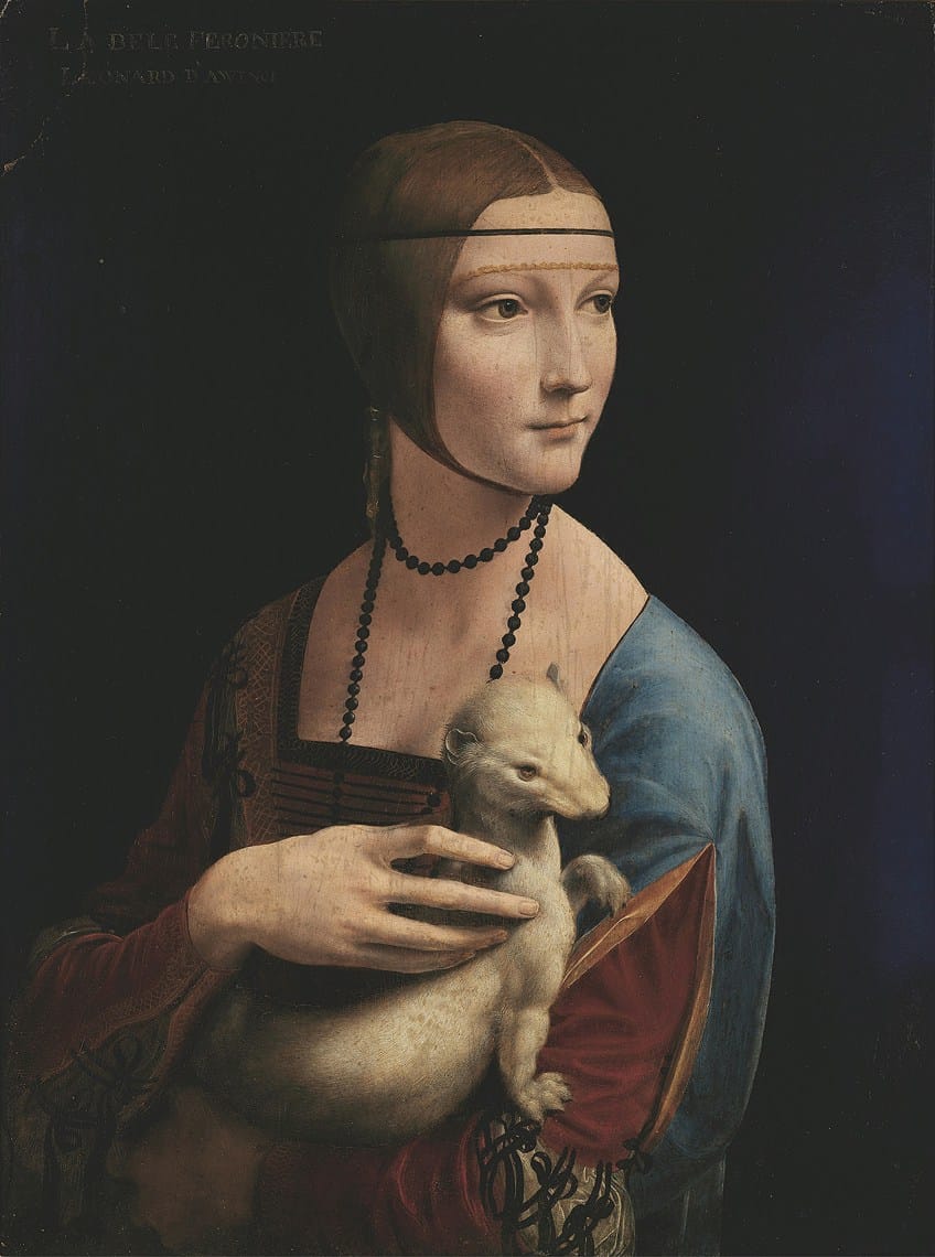 Lady Holding a Ferret Painting
