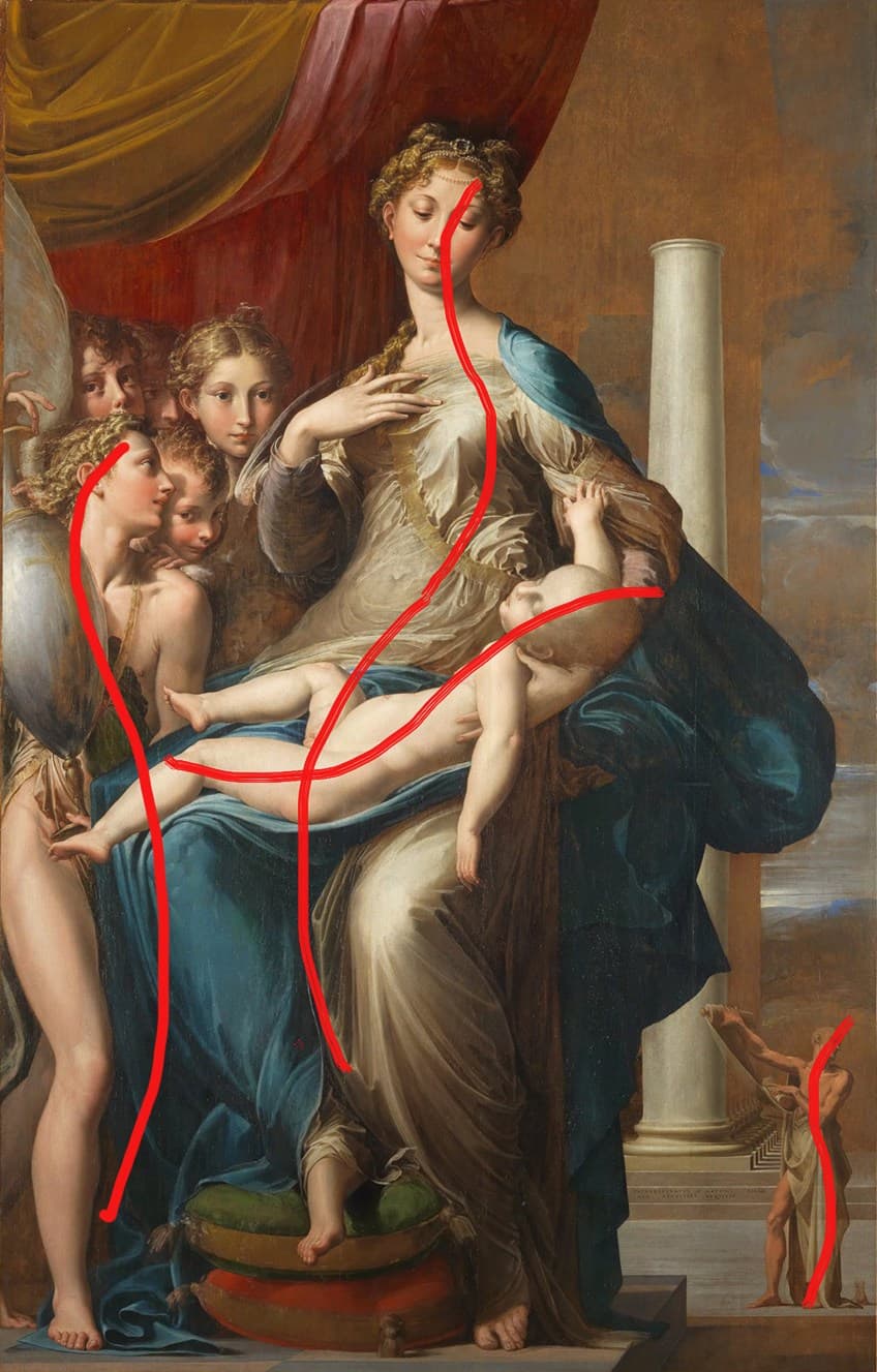 Shape in the Madonna With the Long Neck Painting