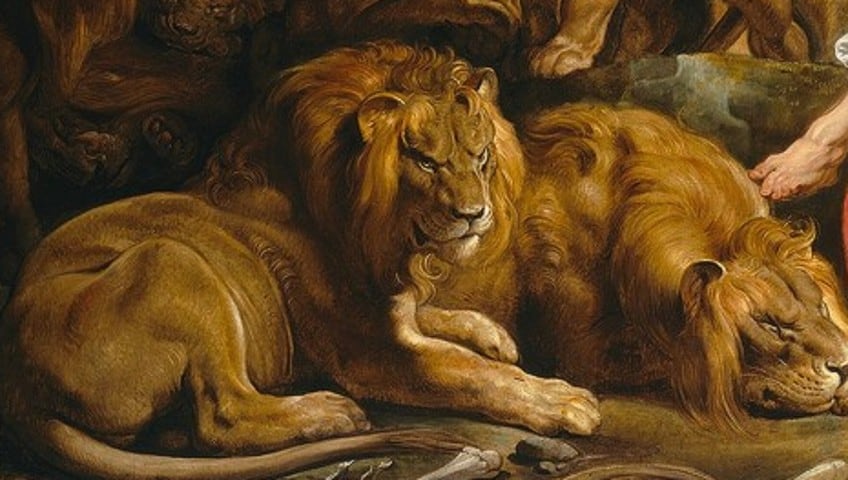 Texture in Daniel in the Lions Den Painting