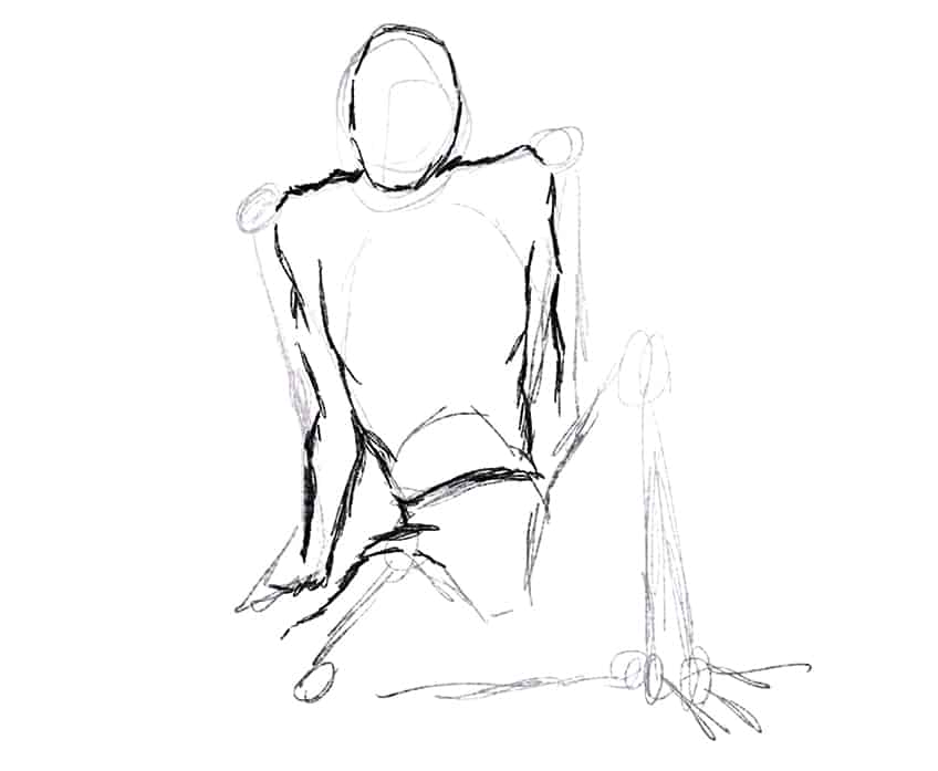 Man sitting on a chair sketch Royalty Free Vector Image