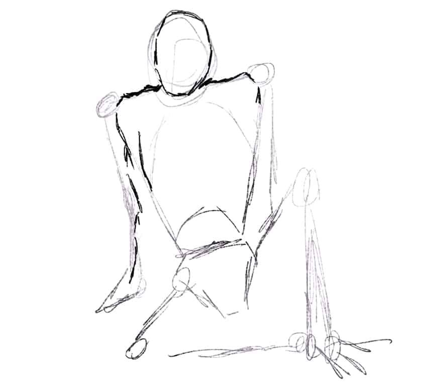 Male Figure Drawing Poses Sitting 7651