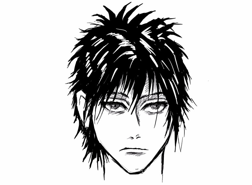 Anime Male Hairstyles, Anime Drawing, Hair Drawing, Hairstyle