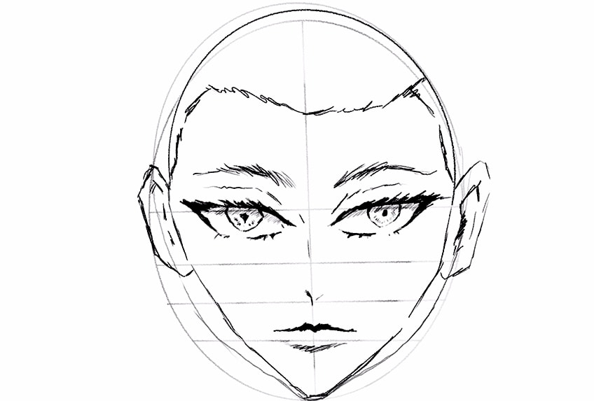 sketch of anime hair - Anime Bases .INFO