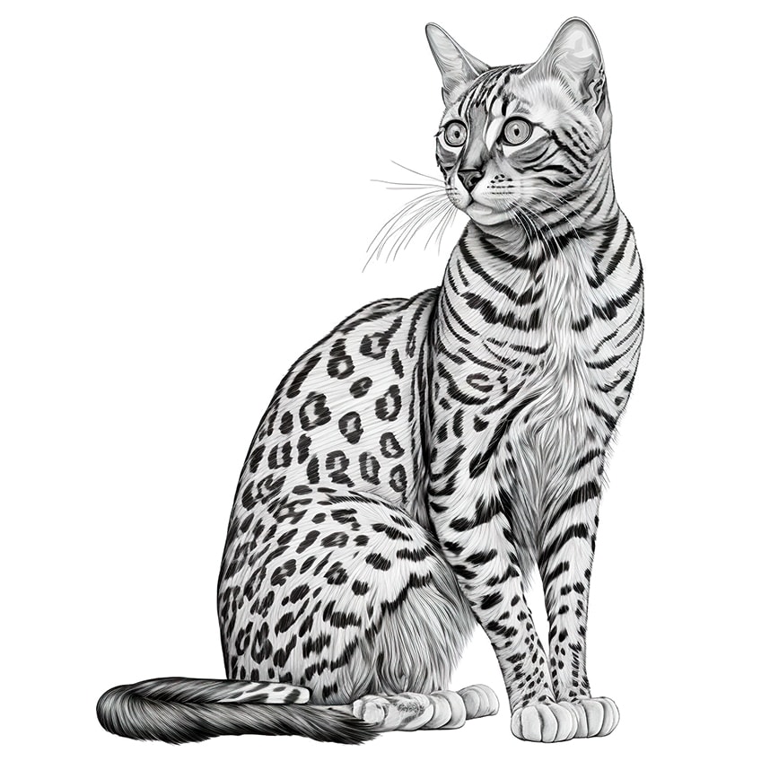 bengal cat coloring page