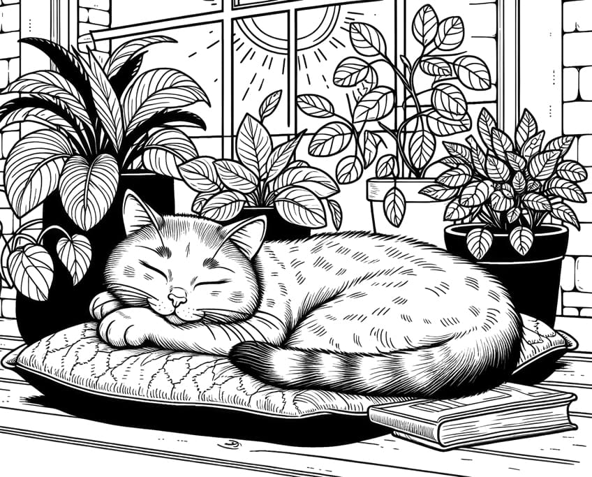 cat coloring page 02