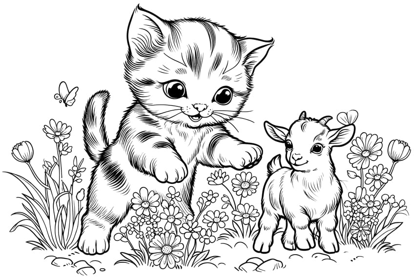 cat coloring page 17