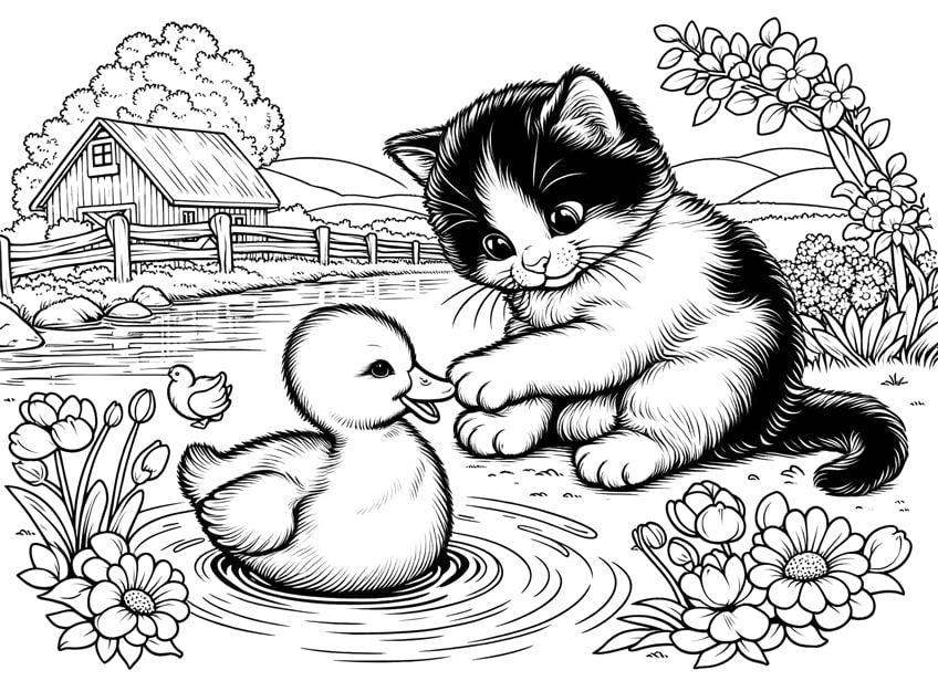 cat coloring page 18