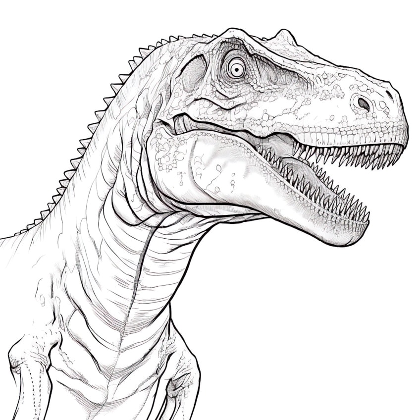 realistic dinosaurs head coloring pages