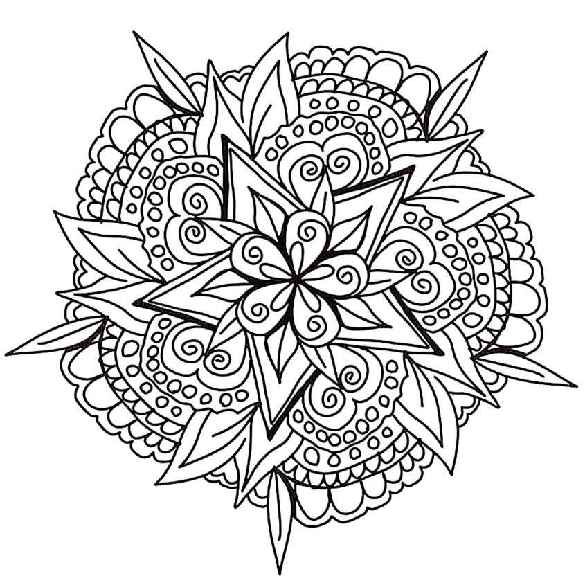 hard mandala coloring pages for teenagers