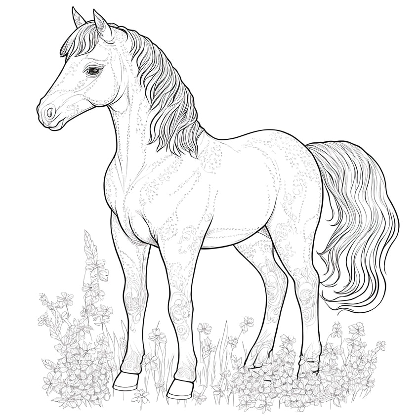 coloring book pages of horse