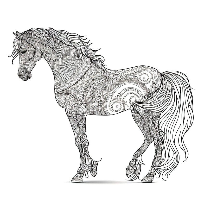 horse coloring pages 08