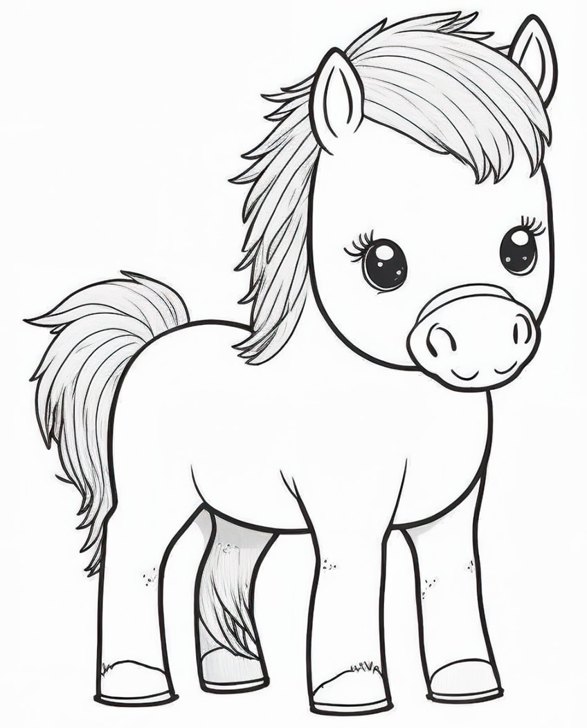 coloring pages of baby horses