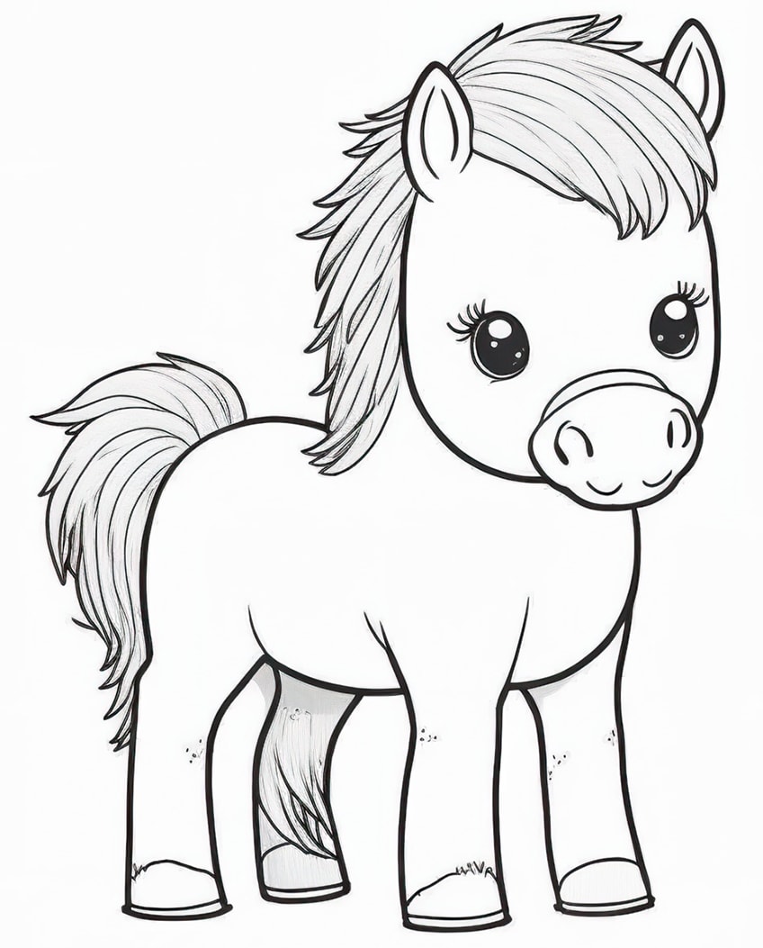 Cute Coloring Pages Of Horses Download Free Printable