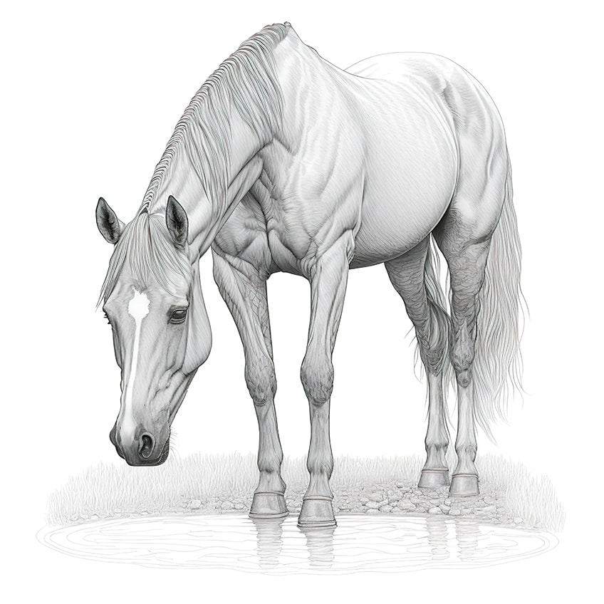 realistic horse colouring pages