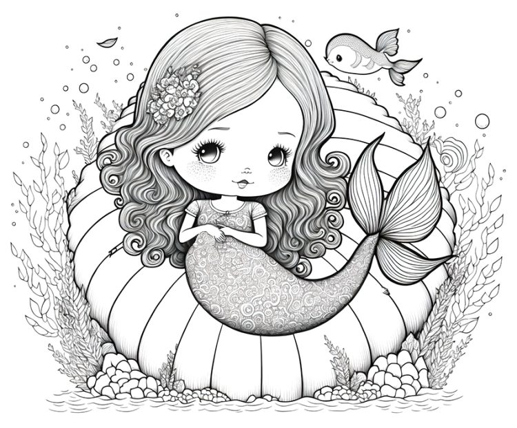 Mermaid Coloring Pages 39 Free Mermaids to Color