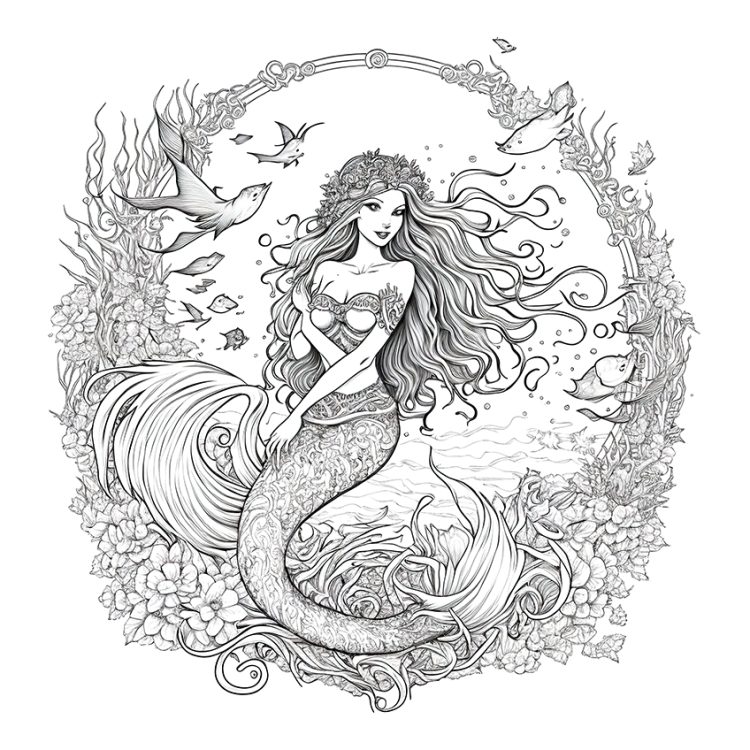 Mermaid Coloring Pages - 16 Free Mermaids to Color