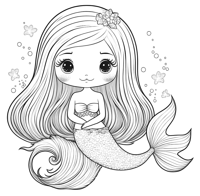 mermaid coloring page 07