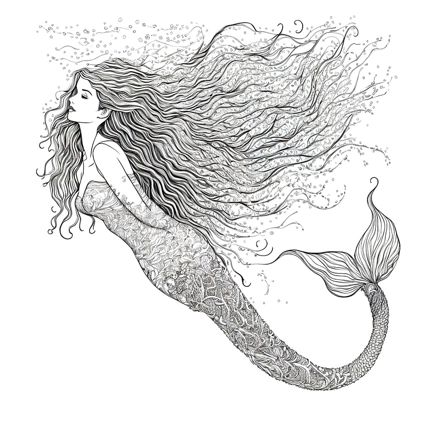 mermaid coloring page 13