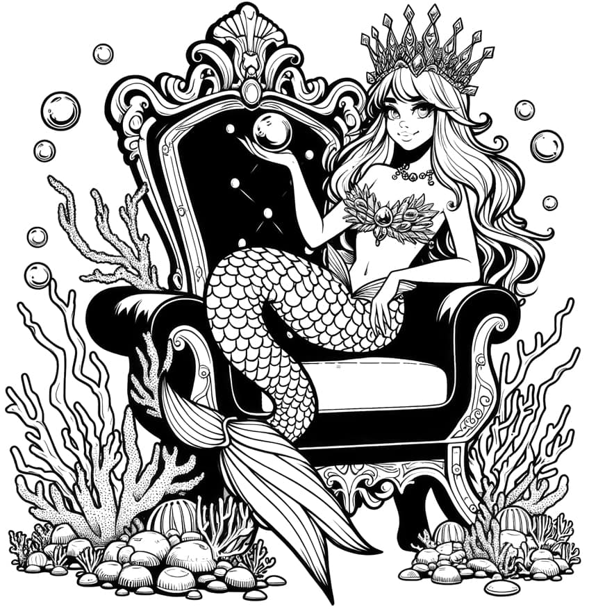 mermaid coloring sheet 02