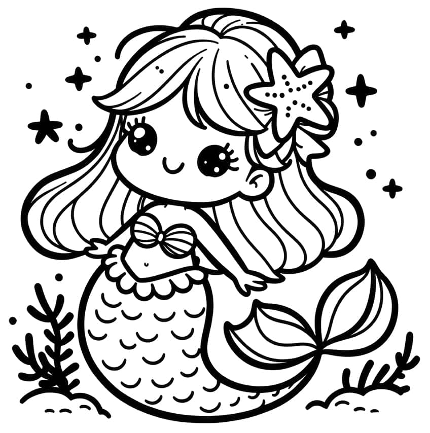 mermaid coloring sheet 03