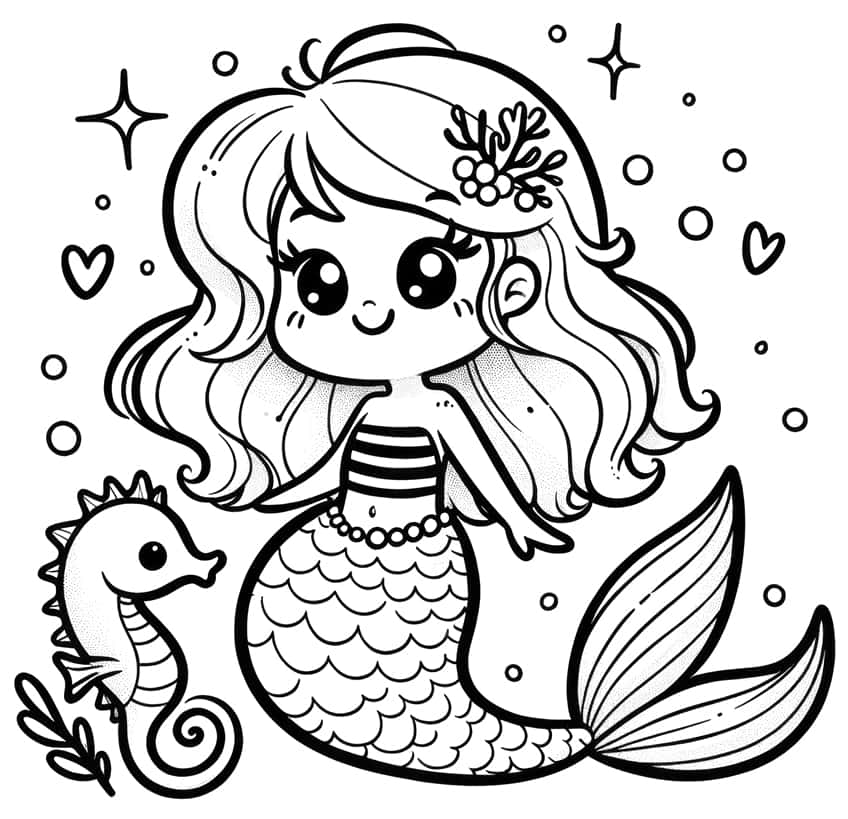 mermaid coloring sheet 04