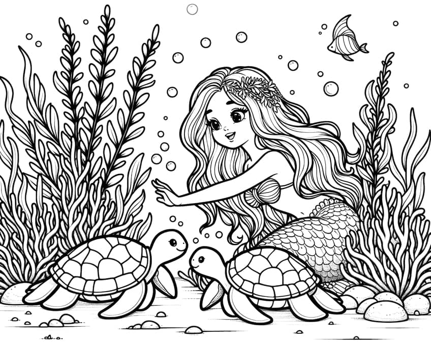 mermaid coloring sheet 15