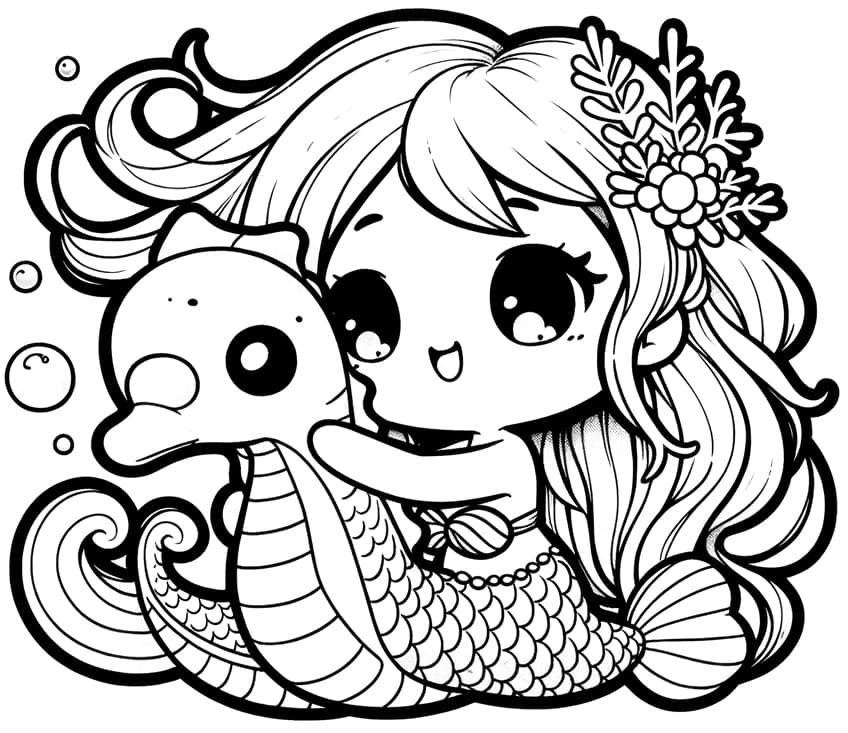 mermaid coloring sheet 17