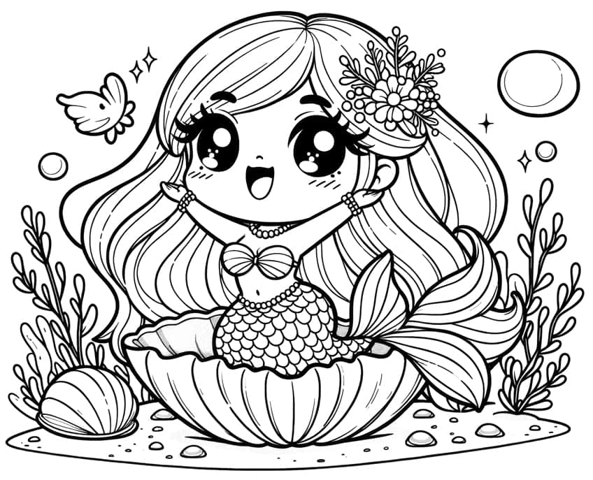mermaid coloring sheet 19