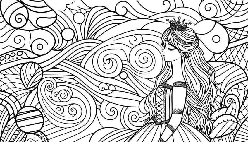 princess coloring page 02
