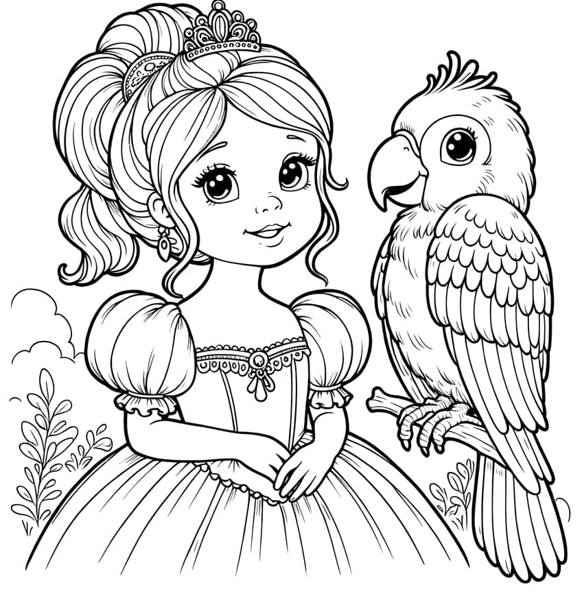 princess coloring page 08
