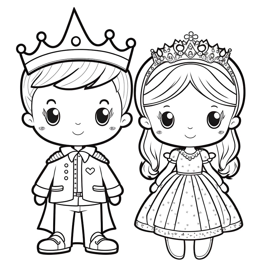 prince and princess coloring page