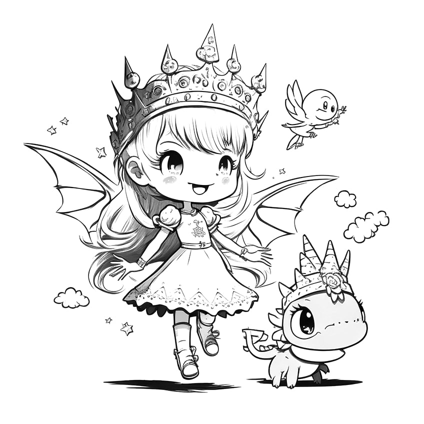 disney princess chibi coloring pages