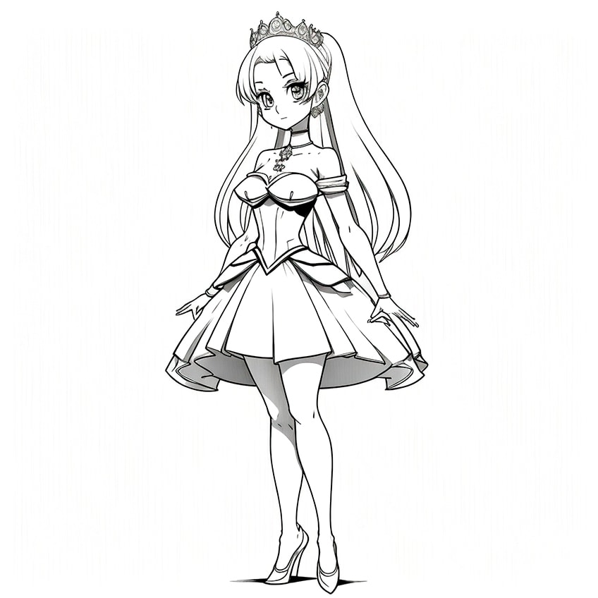 coloring pages of anime princesses