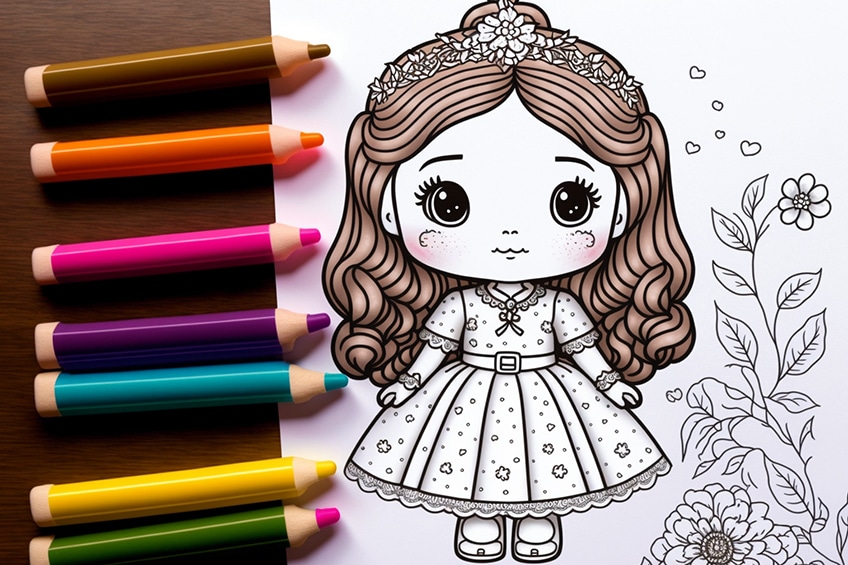 4 Disney Princesses Coloring Page - 4 PRINCESSES Coloring Book 