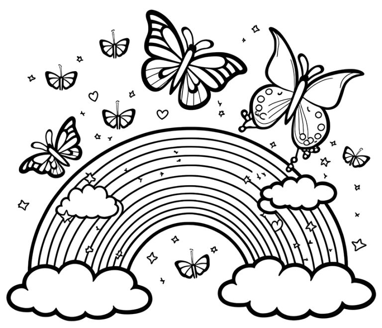 Rainbow Coloring Pages - 12 Free Rainbow Coloring Sheets