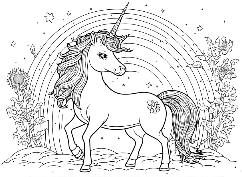 rainbow coloring pages 06