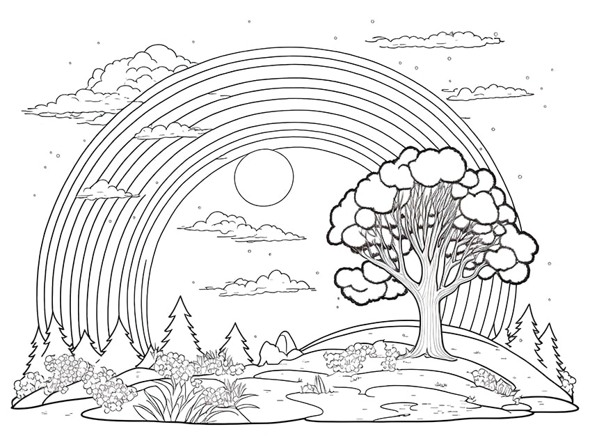 rainbow coloring pages 07
