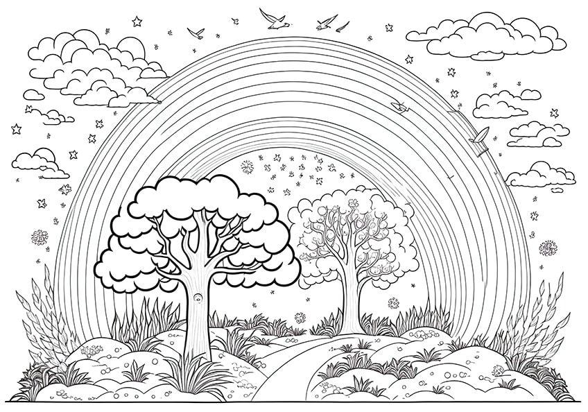 rainbow coloring pages 09