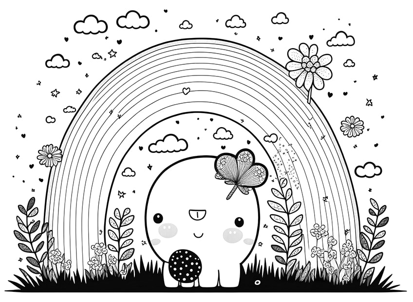 rainbow coloring pages 11