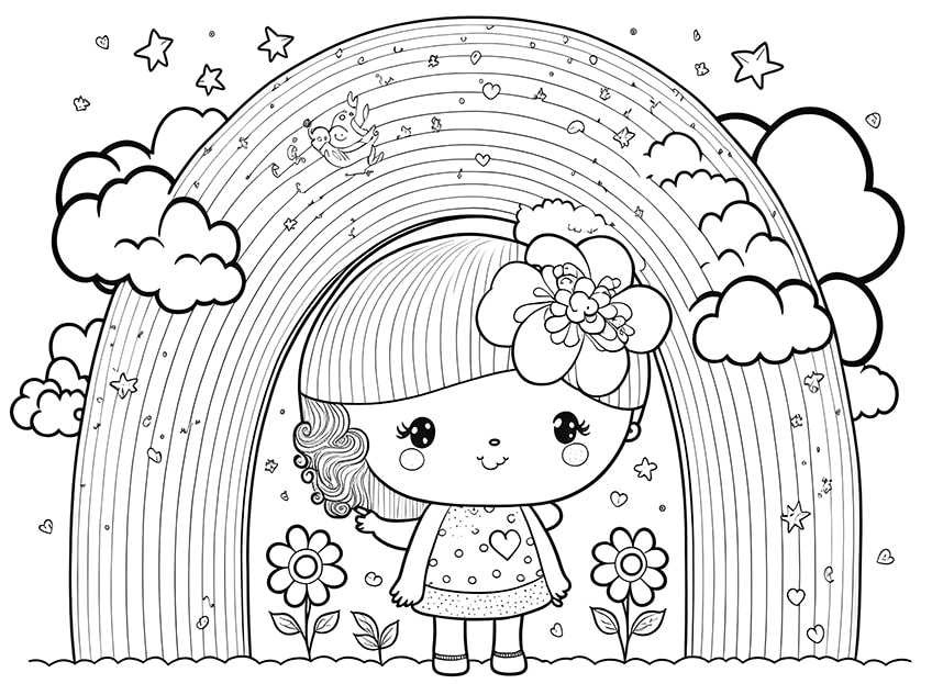 coloring pages of the rainbow