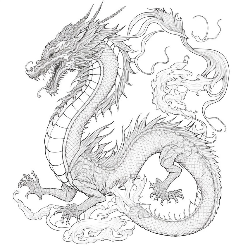 realistic dragon coloring pages 01