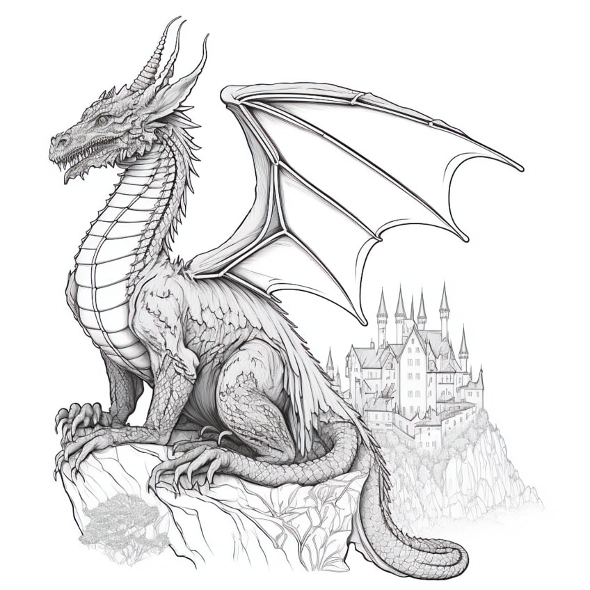 realistic dragon coloring pages 05