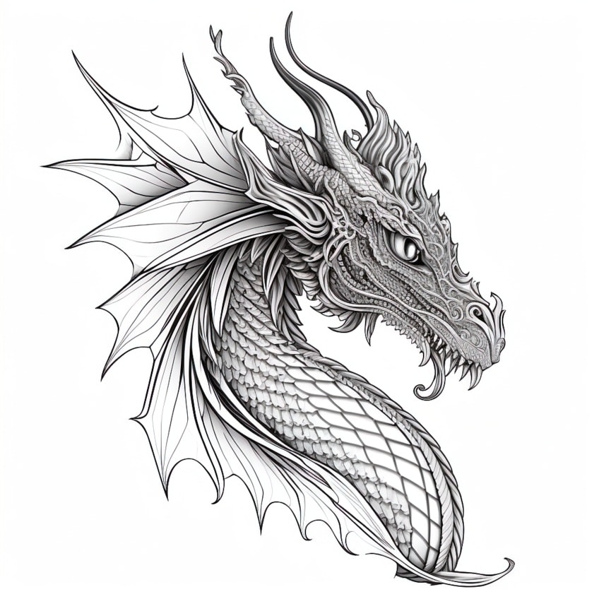 realistic dragon coloring pages 08