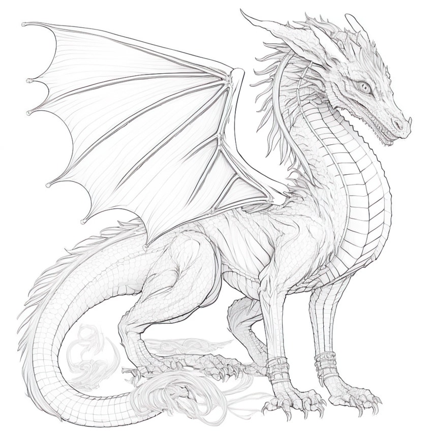 coloring pages of dragons (realistic)